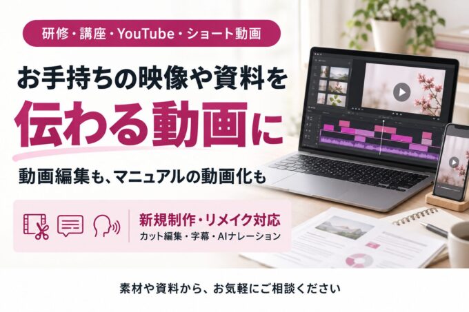 動画編集・制作|お手持ちの映像や資料を、伝わる動画へ